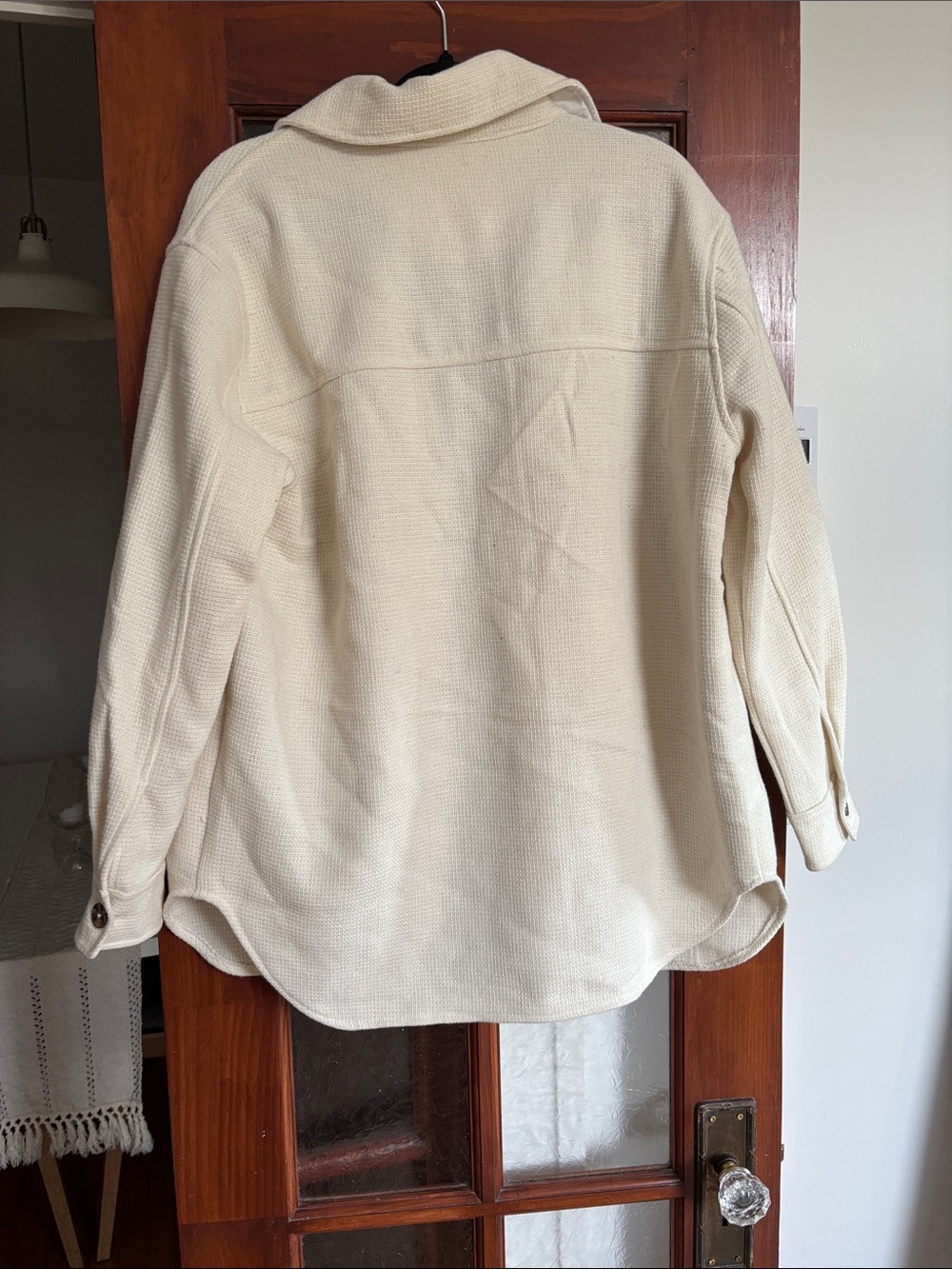RD Style Cream Button-Front Overshirt Jacket - Picture 2 of 2